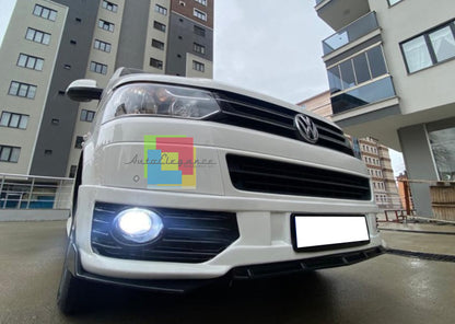 VW TRANSPARTER T5 ABS FRONT BUMPER BLADE RS LOOK BLACK SPLITTER