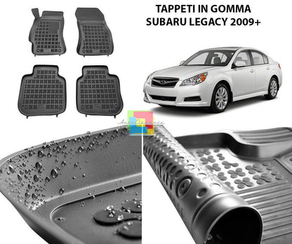 SUBARU LEGACY 2009 IN POI TAPPETINI AUTO IN GOMMA - TAPPETI TOP QUALITA -1-