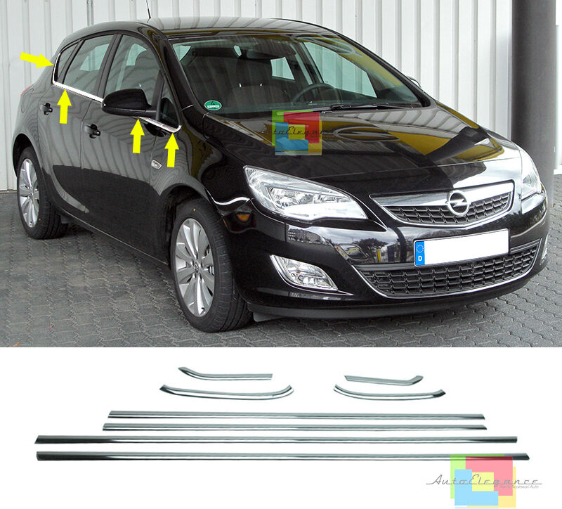 CORNICE FINESTRINI CROMATA OPEL ASTRA J 2010-2014 MODANATURE ADESIVE ACCIAIO AUTOELEGANCERICAMBI