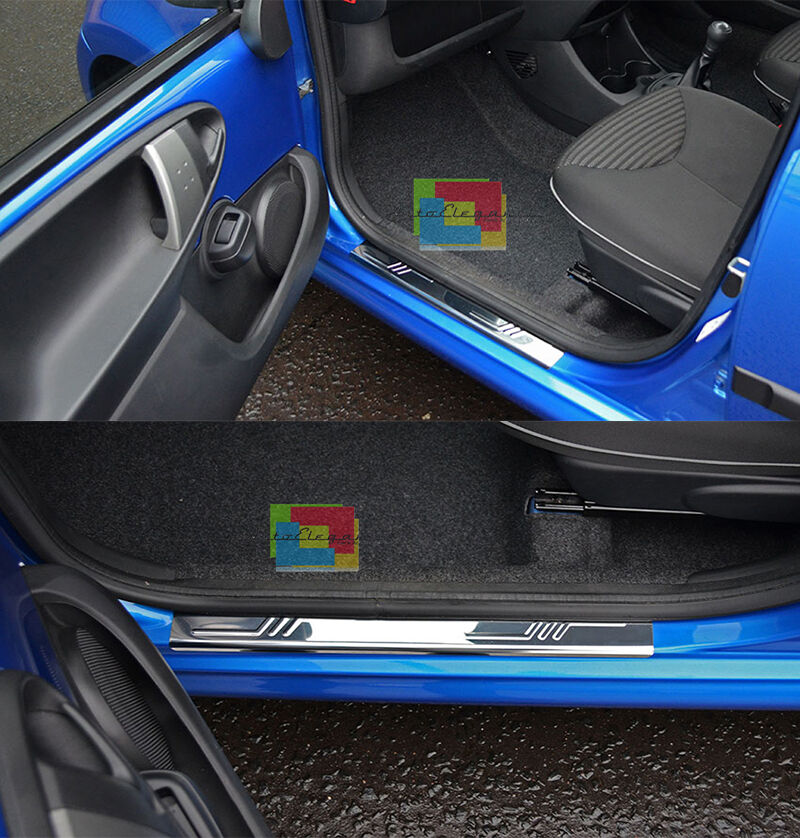 Citroen C1 2005-2014 SET 2 BATTITACCHI PROFILO CROMATO ACCIAIO INOX AUTOELEGANCERICAMBI