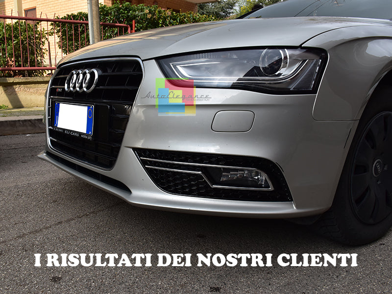 GRIGLIE FENDINEBBIA NERE DETTAGLI CROMATI AUDI A4 B8 RESTYLING 2012+ DESIGN RS4