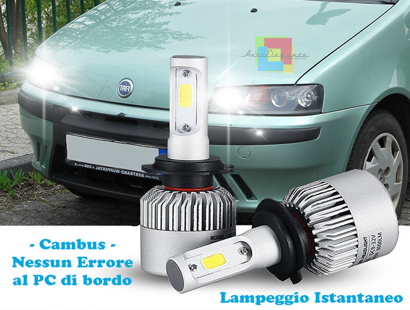 LAMPADE ABBAGLIANTI LED FIAT PUNTO 188 99-03 LAMPEGGIO ISTANTANEO 6000K