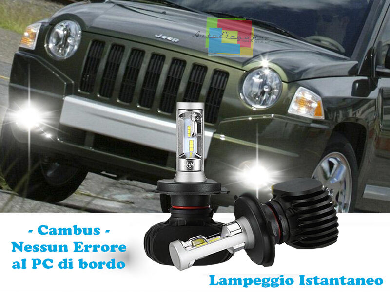 LAMPADE FENDINEBBIA LAMPEGGIO ISTANTANEO LED JEEP COMPASS 06-10 6000K CREE
