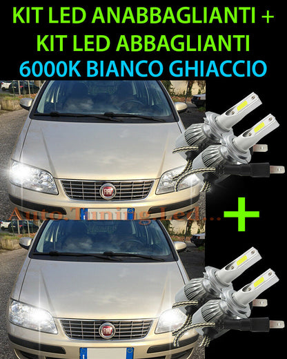 KIT LED LAMPADE ABBAGLIANTI & ANABBAGLIANTI PER FIAT IDEA 2004 IN POI -.