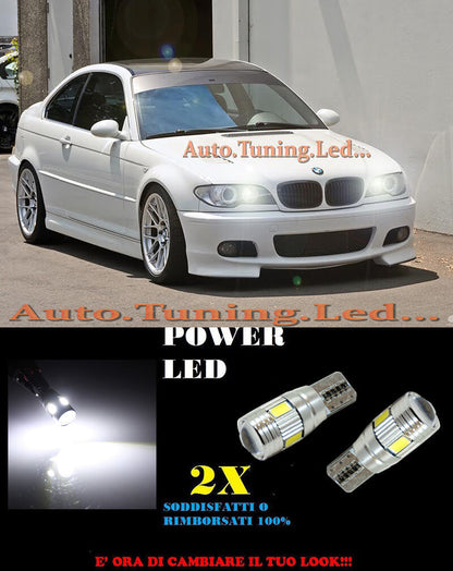 LUCI POSIZIONE BMW SERIE 3 E46 COUPE CANBUS T10 BIANCO 6 LED SUPER QUALITA