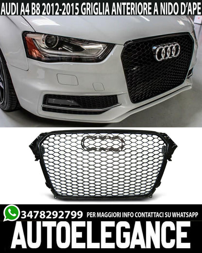 GRIGLIA ANTERIORE AUDI A4 B8 2012-2015 CALANDRA RS4 NIDO D'APE NERA