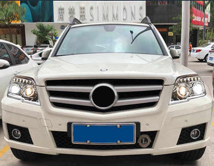 MERCEDES GLK X204 2008-2012 FARI ANTERIORI CROMATI POSIZIONE LED LENTICOLARI
