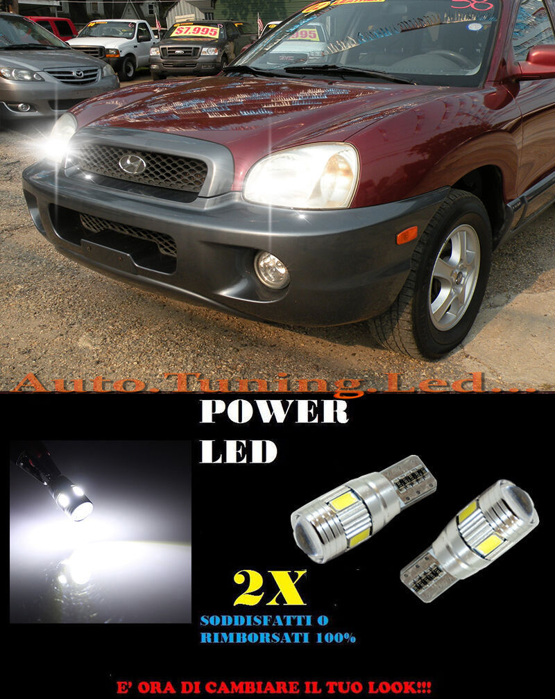 LUCI POSIZIONE HYUNDAI SANTA FE 00-06 CANBUS T10 BIANCO 6 LED SUPER QUALITA