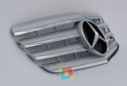 FRONT GRILLE MERCEDES E-CLASS W211 06-09 AMG LOOK GRILLE SILVER/CHROM