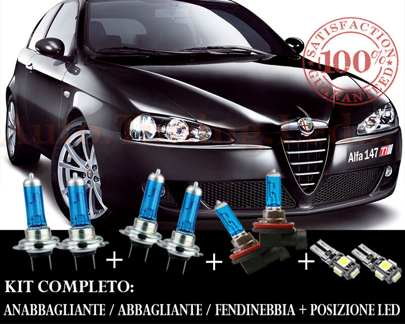 ALFA ROMEO 147 SET COMPLETO LAMPADE BLU XENON + POSIZIONE A LED AUTOELEGANCERICAMBI