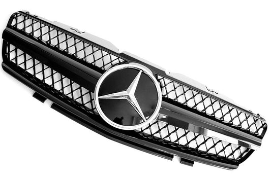 MERCEDES CLASSE SL R230 01-06 GRIGLIA ANTERIORE LOOK AMG CALANDRA NERA