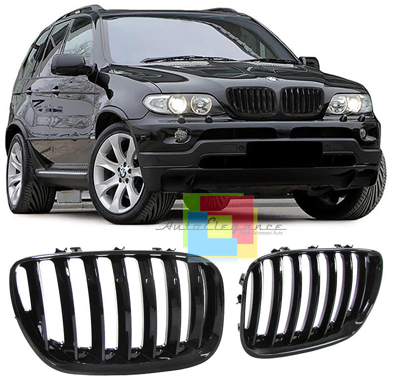 GRIGLIA ANTERIORE BMW X5 E53 2003-2007 RESTYLING NERO LUCIDO LOOK M