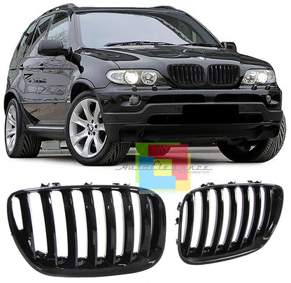 GRIGLIA ANTERIORE BMW X5 E53 2003-2007 RESTYLING NERO LUCIDO LOOK M
