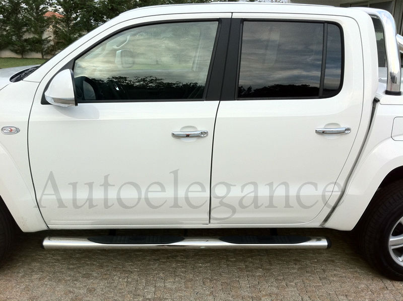 PEDANE ADATTE PER VW AMAROK 2010+ TUBI SOTTOPORTA LATERALI IN ACCIAIO INOX