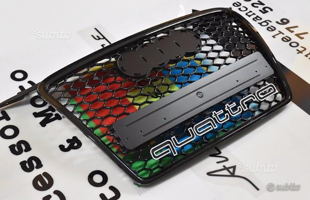 AUDI LOGO ADESIVO QUATRO PER GRIGLIA EMBLEMA AUTOELEGANCERICAMBI