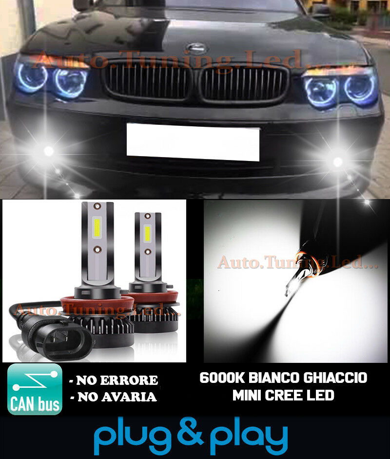 LAMPADE FENDINEBBIA A LED CREE BMW SERIE 7 E65 E66 CAMBUS BIANCO GHIACCIO 8000LM