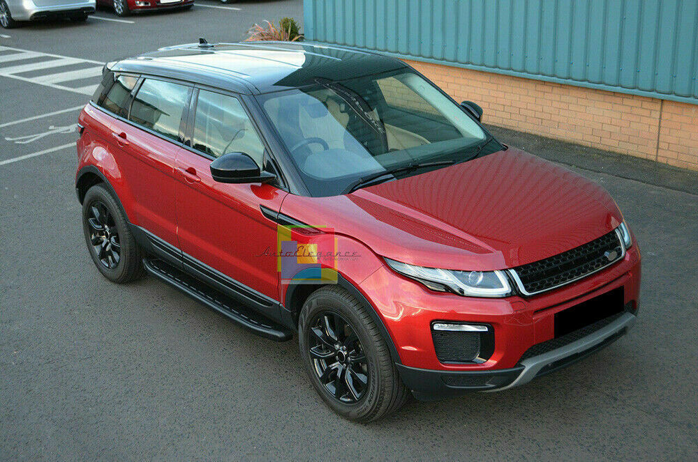 PEDANE LATERALI PER RANGE ROVER EVOQUE 2011-2018 SOTTO PORTA ALLUNINIO NERO -