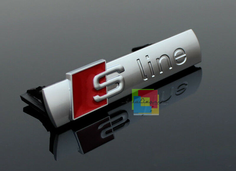 LOGO SLINE GRIGLIA ANTERIORE A CLIP AUDI A4 B7 B6 B5 LOOK SPORTIVO ACCIAIO