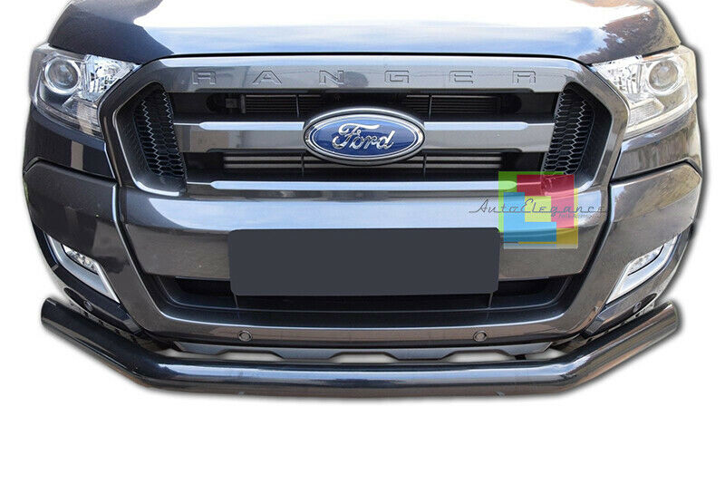 BULL BAR BLACK FORD RANGER DAL 2016+ SOTTO PARAURTI ANTERIORE INOX SUPER DESIGN AUTOELEGANCERICAMBI