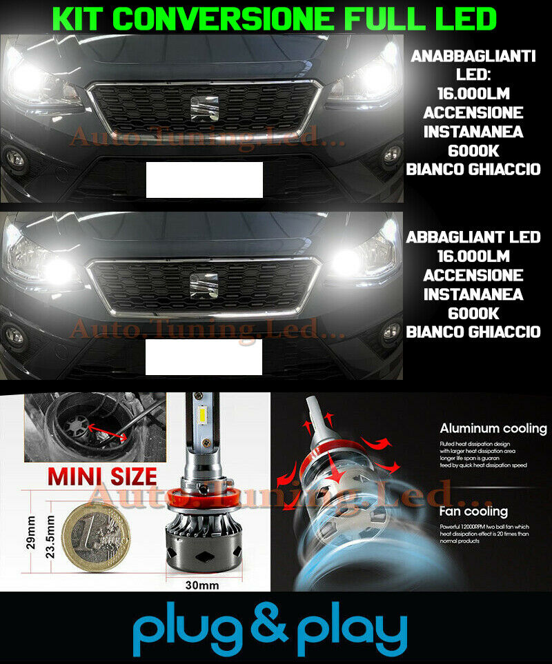 LAMPADE ANABBAGLIANTI + ABBAGLIANTI LED 16.000LM PER SEAT ARONA