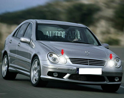 MERCEDES CLASSE C W203 00-07 COPPIA LUCI POSIZIONE A 5 LED T10 SMD CANBUS BIANCO