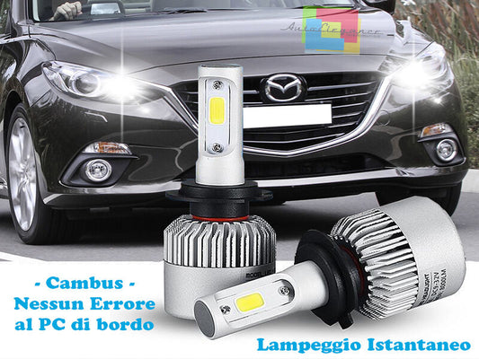 LAMPADE ABBAGLIANTI LED MAZDA 3 2013+ LAMPEGGIO ISTANTANEO 6000K CREE