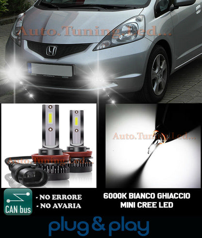 LAMPADE FENDINEBBIA A LED CREE HONDA JAZZ II CAMBUS BIANCO GHIACCIO 8000LM