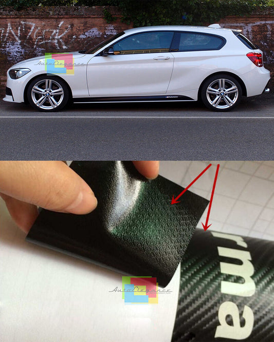 BMW 1 SERIES F21 3 DOOR CARBON LOOK SIDE SKIRTS M SPORT STICKERS VINYLS