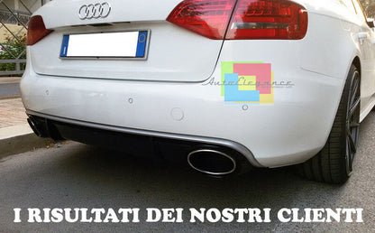 DIFFUSORE IN ABS RS4 SOTTO PARAURTI AUDI A4 B8 8K 2008-2012 DOPPIO SCARICO