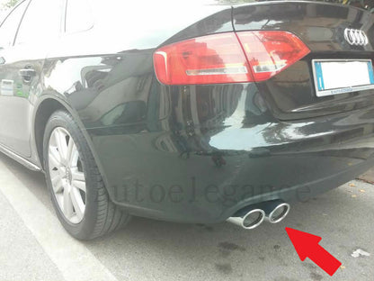 TERMINALI DI SCARICO CROMATI ACCIAIO INOX LOOK SLINE PER AUDI A4 B8 8K 2008-2015