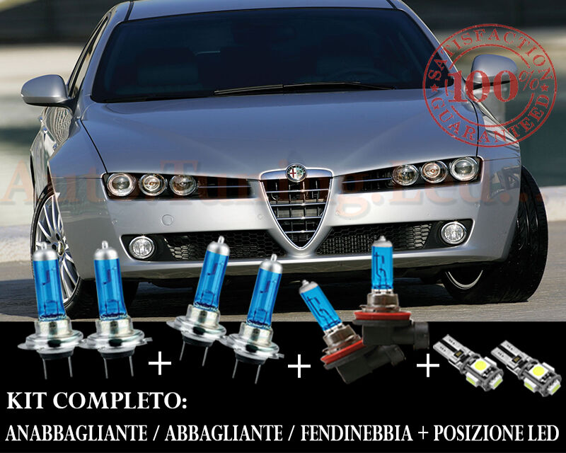 ALFA ROMEO 159 SET COMPLETO LAMPADE BLU XENON + POSIZIONE A LED AUTOELEGANCERICAMBI