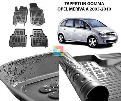 OPEL MERIVA A 2003-2010 TAPPETINI AUTO IN GOMMA - TAPPETI TOP QUALITA -1-