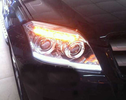 MERCEDES GLK X204 2008-2012 FARI ANTERIORI CROMATI POSIZIONE LED LENTICOLARI