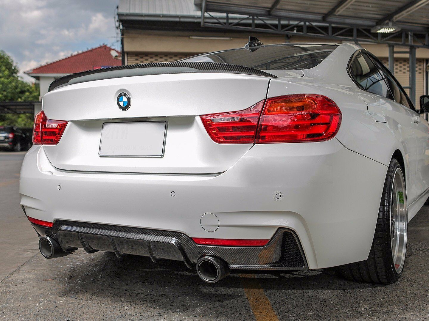 BMW SERIE 4 F32 F33 F36 SPOILER SOTTO PARAURTI POSTERIORE DIFFUSORE CARBONIO AUTOELEGANCERICAMBI