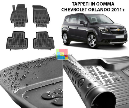 CHEVROLET ORLANDO 2011 IN POI TAPPETINI AUTO IN GOMMA - TAPPETI TOP QUALITA -1 AUTOELEGANCERICAMBI