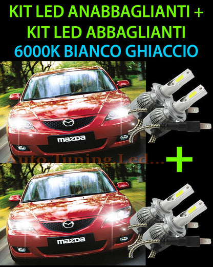 KIT LED LAMPADE ABBAGLIANTI & ANABBAGLIANTI PER MAZDA 3 2003-2009 -.