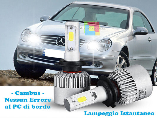 LAMPADE ABBAGLIANTI LED MERCEDES CLK C209 LAMPEGGIO ISTANTANEO 6000K