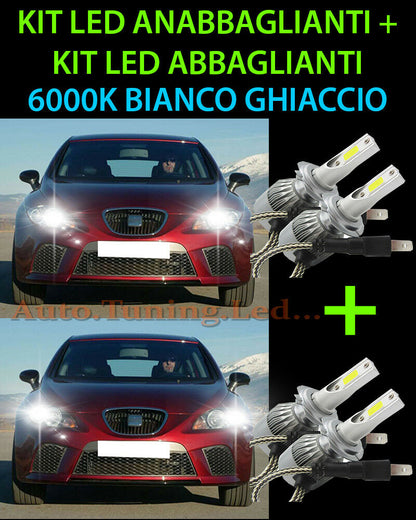 KIT LED LAMPADE ABBAGLIANTI & ANABBAGLIANTI PER SEAT LEON 1P1 2005-2012 -.