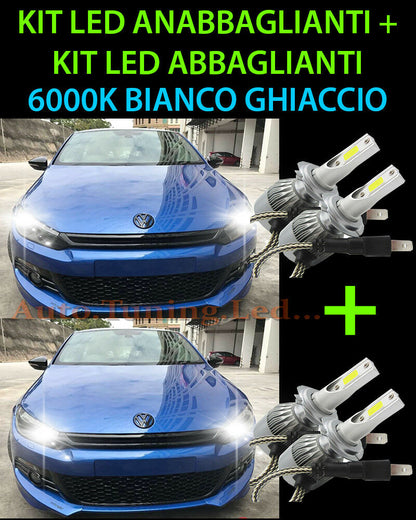 KIT LED LAMPADE ABBAGLIANTI & ANABBAGLIANTI PER VW SCIROCCO 2008 IN POI -.