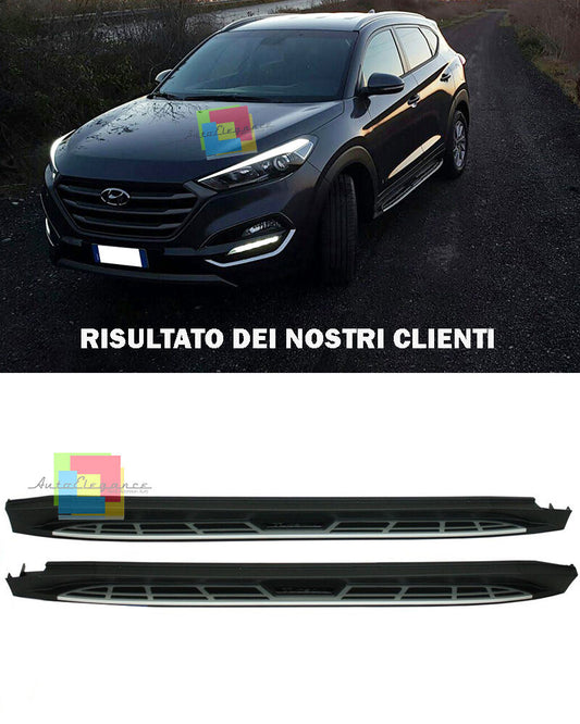 PEDANE LATERALI SOTTO PORTA HYUNDAI TUCSON LT III 2015+ ACCIAIO INOX E PVC