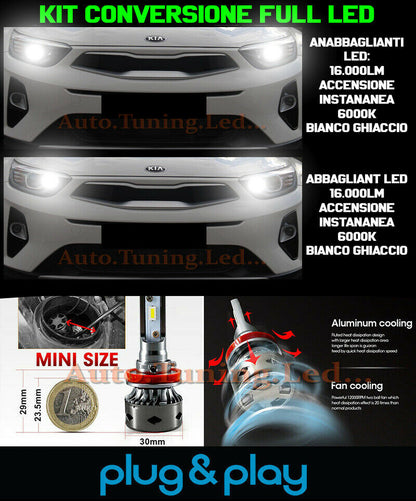 LOW BEAM HIGH BEAM + TURNING LIGHTS LED 16.000LM FOR KIA STONIC