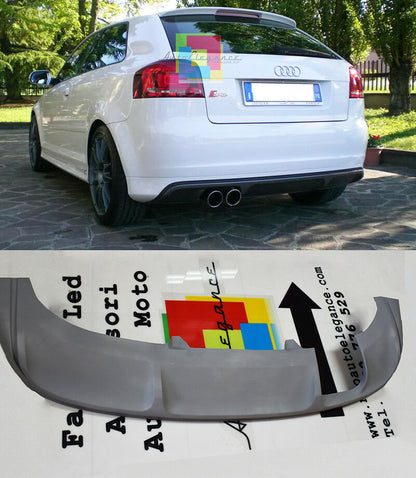 POSTERIORE S3 SOTTO PARAURTI AUDI A3 8P 3 PORTE 2004-2008 DIFFUSORE .-