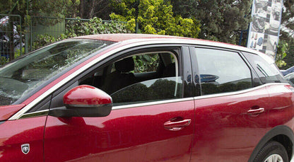 ADHESIVE MOULDINGS PEUGEOT 3008 SUV CHROME WINDOW FRAMES STAINLESS STEEL.