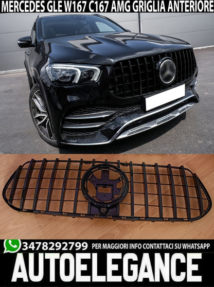 GRIGLIA ANTERIORE MERCEDES GLE W167 C167 2019+ MASCHERINA NERO LUCIDO 0289