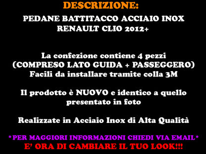 BATTITACCHI RENAULT CLIO 2012+ BORDI CROMATI ACCIAIO INOX AUTOELEGANCERICAMBI