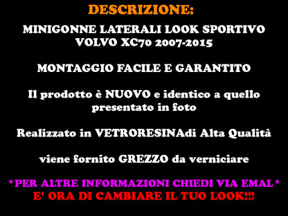 SIDE SKIRTS VOLVO XC70 2007-2015 SPORTY LOOK UNDER DOOR SPOILER
