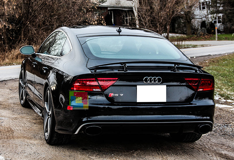 SOTTO PARAURTI + TERMINALI ACCIAIO PER AUDI A7 4G 2010-2014 DIFFUSORE DESIGN RS7