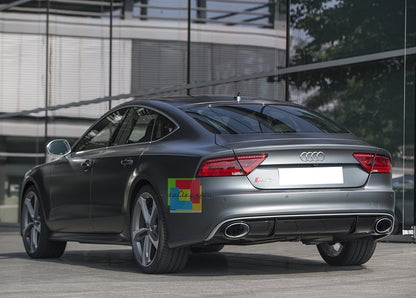 SOTTO PARAURTI + TERMINALI ACCIAIO PER AUDI A7 4G 2010-2014 DIFFUSORE DESIGN RS7