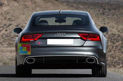 SOTTO PARAURTI + TERMINALI ACCIAIO PER AUDI A7 4G 2010-2014 DIFFUSORE DESIGN RS7