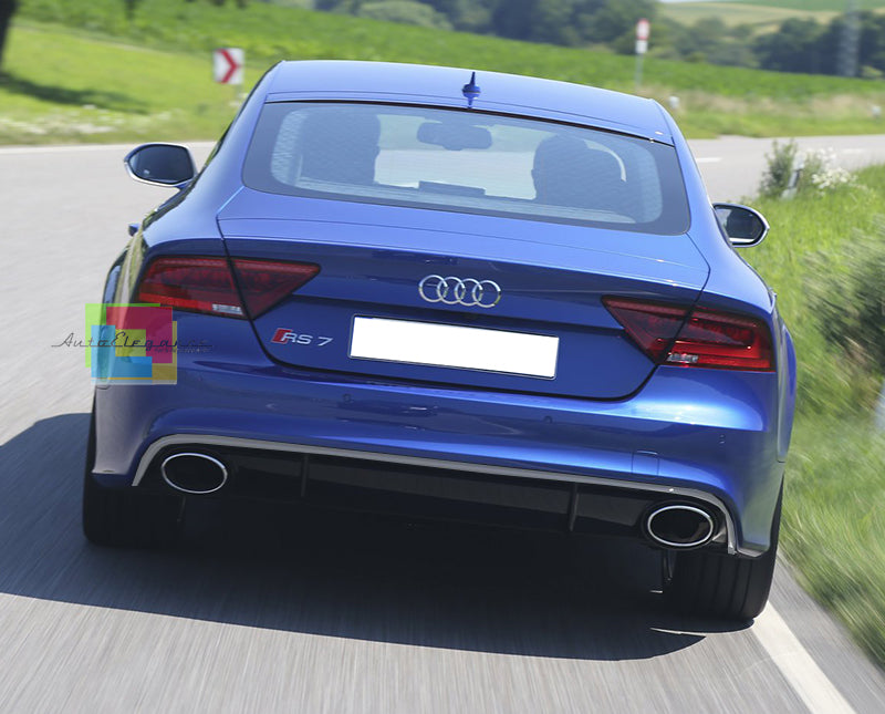 SOTTO PARAURTI + TERMINALI ACCIAIO PER AUDI A7 4G 2010-2014 DIFFUSORE DESIGN RS7